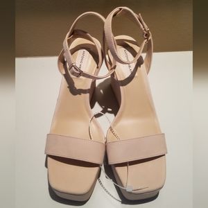 Antonio Melani Madelle Leather Wedge Sandals Size 9